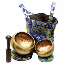 Cadushki Tibetan Singing Bowl Set. 2 bowls: 4.5 inches &amp; 3.3 inches, a Mallet, R - £38.05 GBP