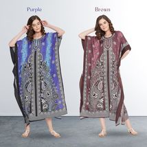 Paisley Printed Polyester Plus Size Kaftan Dress for Women by Gypsie Blu - £13.58 GBP