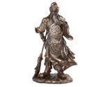 GUAN YU STATUE 12.5&quot; Bronze Resin Guan Gong Chinese Warrior Three Kingdo... - $43.96