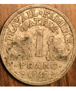 1942 FRANCE 1 FRANC COIN - $1.71