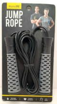 Beyond FIT Jump Rope Textured Hand Grips 9 Ft  Gray Gym Fitness - $6.63