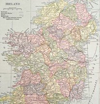 Ireland Map Lithograph 1909 Hammond Art Print British Isles LGADMap - £31.60 GBP