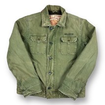 Vtg Hollister Faded Jacket Mens Large Utility Military Distressed Field Green - £33.22 GBP
