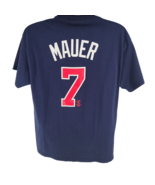 Minnesota Twins Joe Mauer Majestic Mens Large Blue T Shirt Baseball MLB  - £15.54 GBP