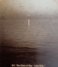 End Of il Giorno Tramonto Su Lago Erie R K Bonine Stereoscopia Foto - £12.06 GBP