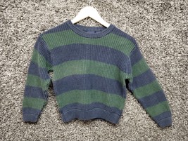 Gap Sweater Youth Small Green Blue Wide Striped Heavy Knit - $18.47