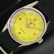 Mens Favre Leuba Sea King 253 HAND-WINDING Swiss Yellow Dial Watch a433011-1 - £27.07 GBP