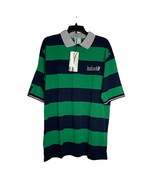 Croker Sports Golf Polo Shirt Size XL Navy Green Striped Ireland Logo Mens - £23.70 GBP