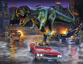 Framed canvas art print Giclee Lost Worlds dinosaurs - £29.56 GBP+