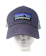 Patagonia Snap Back Trucker Hat Purple Gray Mesh Cap Spell Out Outdoors ... - £15.79 GBP