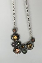 Premier Designs Silvertone Multi Colored Stones Necklace - £13.16 GBP