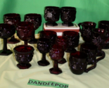 17 Piece Ruby Red Avon Cape Cod Goblets glassware Cordial Tumbler Sugar ... - $113.84