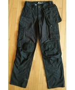 Carhartt Double Knee Black Carpenter Work Pants 30x34 Snaps Removable Po... - $90.70 CAD