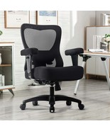 Heavy Duty Ergonomic Office Chair - Large Executive Desk Chair Black - $3,337.44 MXN