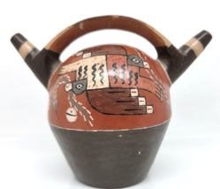 Vintage Peruvian, Latin / South America Double Spout Vessel Stirrup Wedding Pot - $39.00