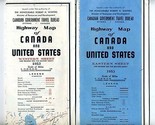 Highway Map Canada &amp; United States 1953 Eastern &amp; Western Sheets Travel ... - £13.99 GBP