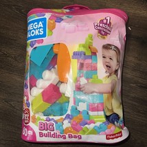 Pink Mega Bloks First Builders 80 Pieces New Big Building Bag - $13.06