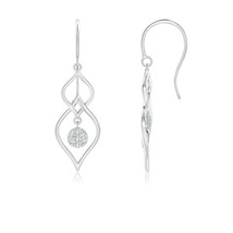 ANGARA Lab-Grown 0.1 Ct Diamond Cluster Double Drop Earrings in 14K Solid Gold - £402.83 GBP