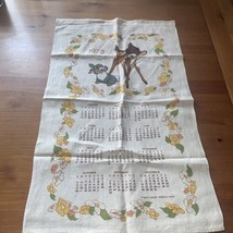 Vtg 1976 Walt Disney Productions Bambi Calendar Tea Towel Linen Retro Thumper - £15.81 GBP