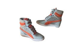 Puma Sky High Wedge Heels Sneaker Limestone Gray Peach Women&#39;s Size US 10.5 - £37.97 GBP