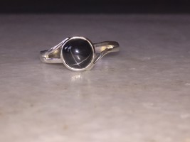 Star Ring , Black Stone  ,Handmade , Silver  ,Birthstone  ,Gifts For Her - $97.49