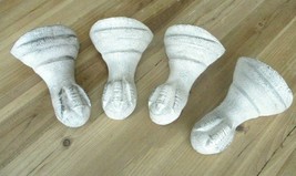 4 Cast Iron Bathtub Claw Foot Feet Bath Tub Legs Reproduction Distressed White - £67.22 GBP