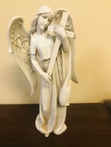 Angel Holding Cross Outdoor Garden Statue 18.5", New - £62.29 GBP