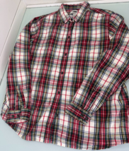 LL Bean Women&#39;s Scotch Flannel Shirt Top Large L Tartan Madras Plaid But... - $24.72