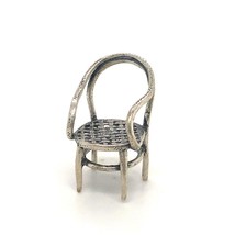 Vtg Hallmark Sterling Handmade Carve Mini Braided Seat Chair Figure Miniature - £28.01 GBP