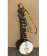 String Instrument Banjo wooden  Christmas Tree Ornament 4 inches - $12.82
