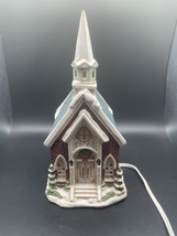 Dickens Collectables Hand Painted Porcelain Lighted Church Cathedral 1993  - $60.46