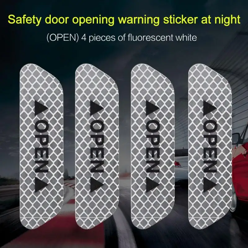 4Pcs/set Car Reflective Stickers Universal Safety Warning Mark Tips Anti-collisi - £56.52 GBP