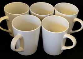 Royal Norfolk White Coffee Mugs (5) 4-1/4&quot; Tall X 3-1/2&quot; Diameter - £29.14 GBP