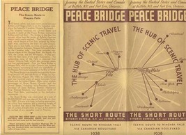 1938 Peace Bridge Brochure Short Route Buffalo New York to Detroit Michigan - $27.72