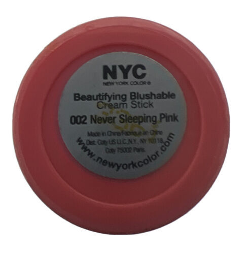 Primary image for NYC Blushable Cream Stick #002 NEVER-SLEEPING PINK (NEW/SEALED)Discontinued