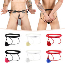 Mens Sexy Jockstrap Thongs Ice Silk Underwear Removable Pouch Briefs Pan... - £6.48 GBP