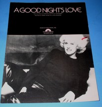 Tammy Wynette Sheet Music A Good Night&#39;s Love Vintage 1982 House Of Gold Music - £11.85 GBP