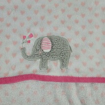 Parents Choice Elephant Heart Baby Blanket Sherpa Pink White Gray Security 30x40 - £21.58 GBP