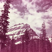 Majestic Snow Covered Mountain Peak Sunny Blue Sky Glass Plate Photo Slide - $13.99