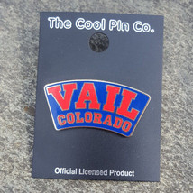 VAIL Blue Background Red Logo Resorts Ski Skiing Lapel Pin Colorado Deadstock - £9.45 GBP