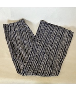 Nic + Zoe Pants Navy Blue Stripe Flared Wide Leg Pockets Zip Back Elasti... - $30.00