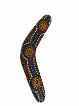 Boomerang Hand Painted Australia Wooden Art Size 12 - £11.88 GBP