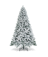 7.5Ft Snow Flocked Hinged Christmas Tree Unlit Metal Stand - $166.74 CAD