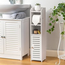 Toilet Paper Holder Stand: Aojezor - White Bathroom Storage Cabinet Next To - $51.92 CAD