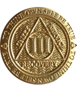 3 Year AA Medallion Reflex Bronze Sobriety Chip Alcoholics Anonymous Coi... - $1.87