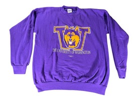 Vintage Tultex University of Washington Huskies Crewneck Sweatshirt XL Purple - £34.79 GBP