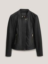 Black Leather Jacket Women Pure Lambskin Moto Size XS S M L XL XXL Custom Made - £111.99 GBP
