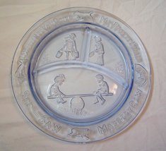  Vintage See-Saw Margery Daw Depression Child&#39;s Divided Plate - $14.99