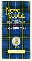 NOVA SCOTIA Official Highway Map 1957 Canada&#39;s Ocean Playground - £10.89 GBP