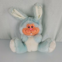 Vtg. Russ Berrie Plush Maxwell Bunny, Vinyl Face, Freckles, Blue, White, Taiwan - £42.83 GBP